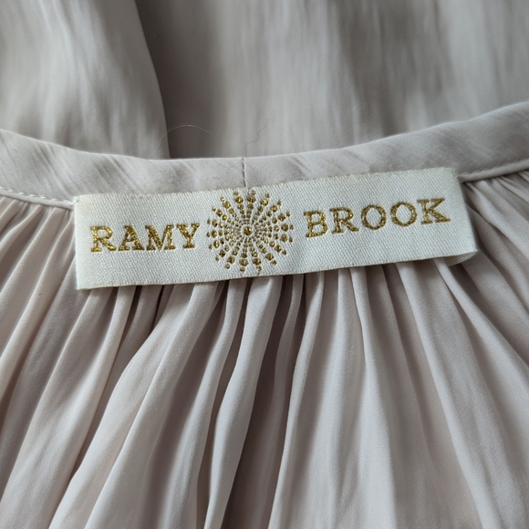 Ramy Brook Paris Dress Champagne Cream Boho Silk Size M - Picture 12 of 13